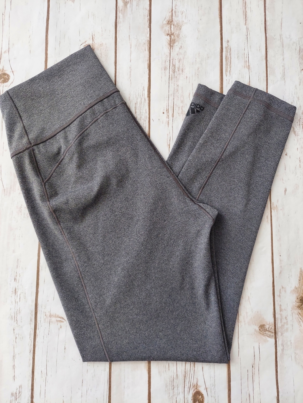 Adidas Gray High Rise Ankle Cropped Active Leggings Women's L